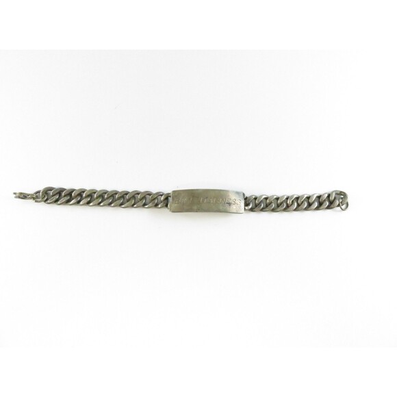 Vintage Pre-Eagle Mexican Sterling Silver ID Bracelet 1.96 oz Bill Magness Engra - Picture 1 of 10